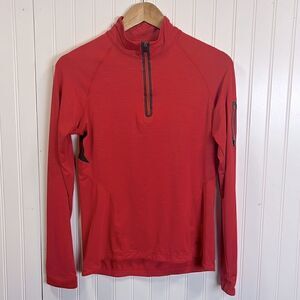 REI red quarter zip pullover jacket